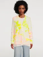 Cashmere Cardigan Tie-Dye Print