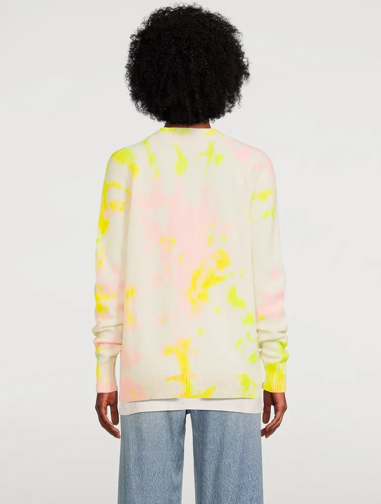 Cashmere Cardigan Tie-Dye Print