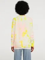 Cashmere Cardigan Tie-Dye Print