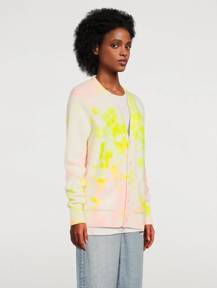 Cashmere Cardigan Tie-Dye Print