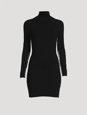 Bodycon Mini Dress With Logo Jacquard Trim