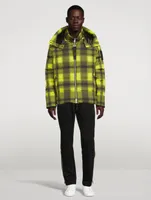 Oar River Down Puffer Jacket Plaid Print