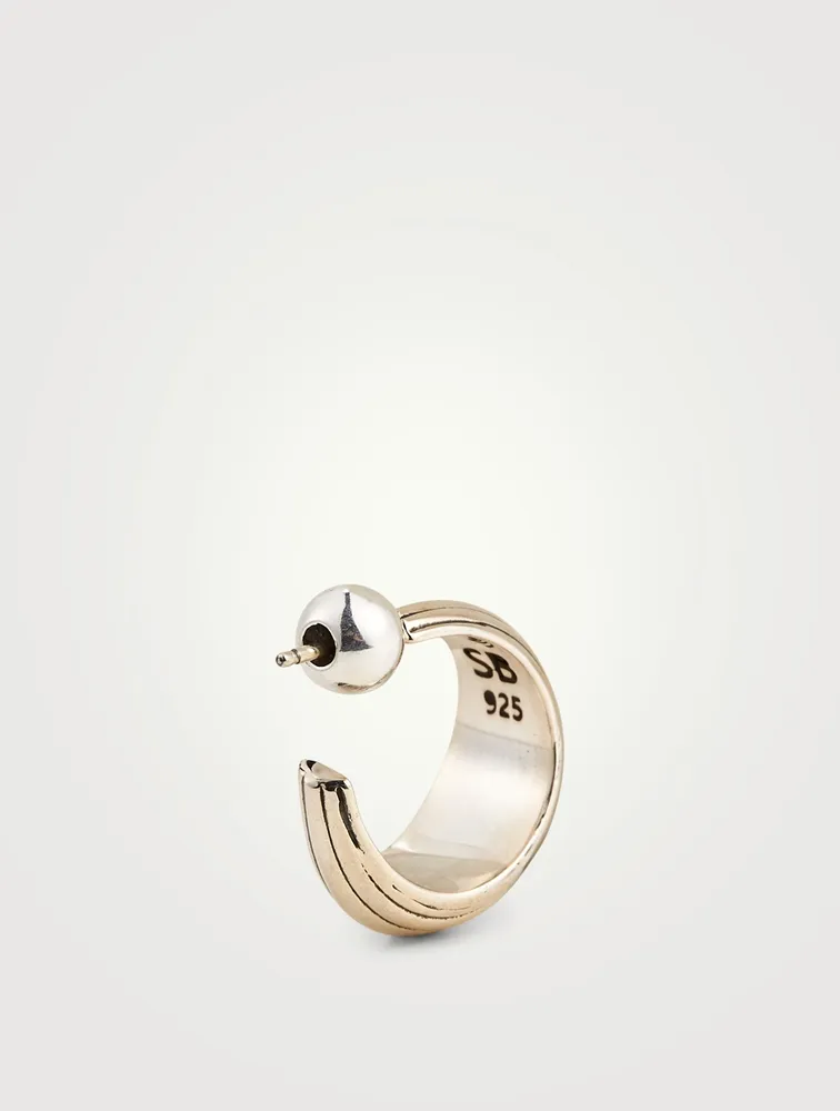 Large Blondeau Sterling Silver Hoop Earrings