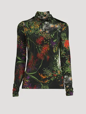 Hosk Turtleneck Top Floral Print