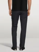 Cotton And Wool Stretch Pants With Pocket