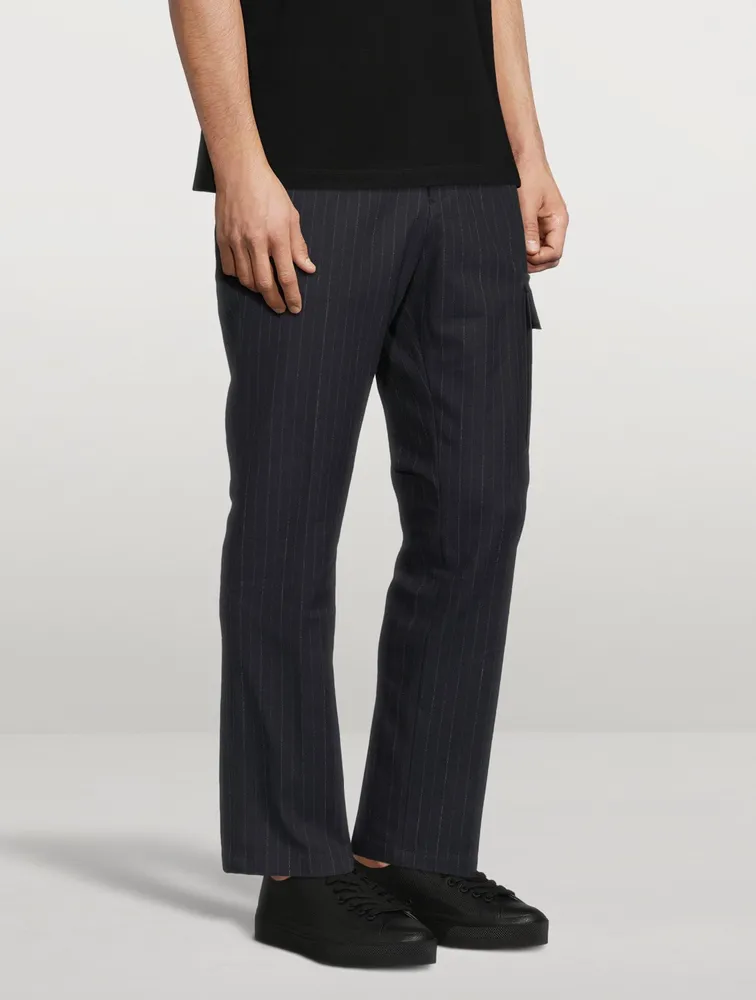 Cotton And Wool Stretch Pants With Pocket