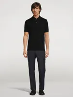Cotton And Wool Stretch Pants With Pocket