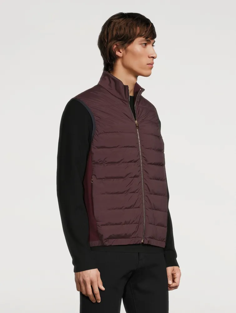 Damson Mixed Media Down Vest