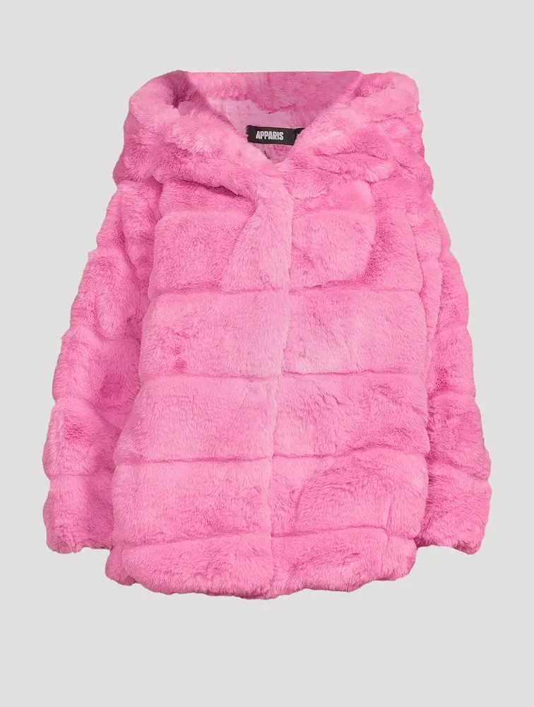 Goldie Faux Fur Short Coat With Hood