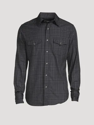 Cotton Tailored Shirt Check Print