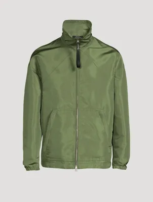 Silk-Blend Faille Blouson Jacket