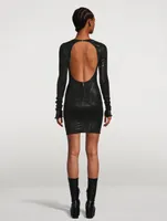 Foiled Denim Mini Dress