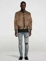 Silk Nylon Bomber Jacket