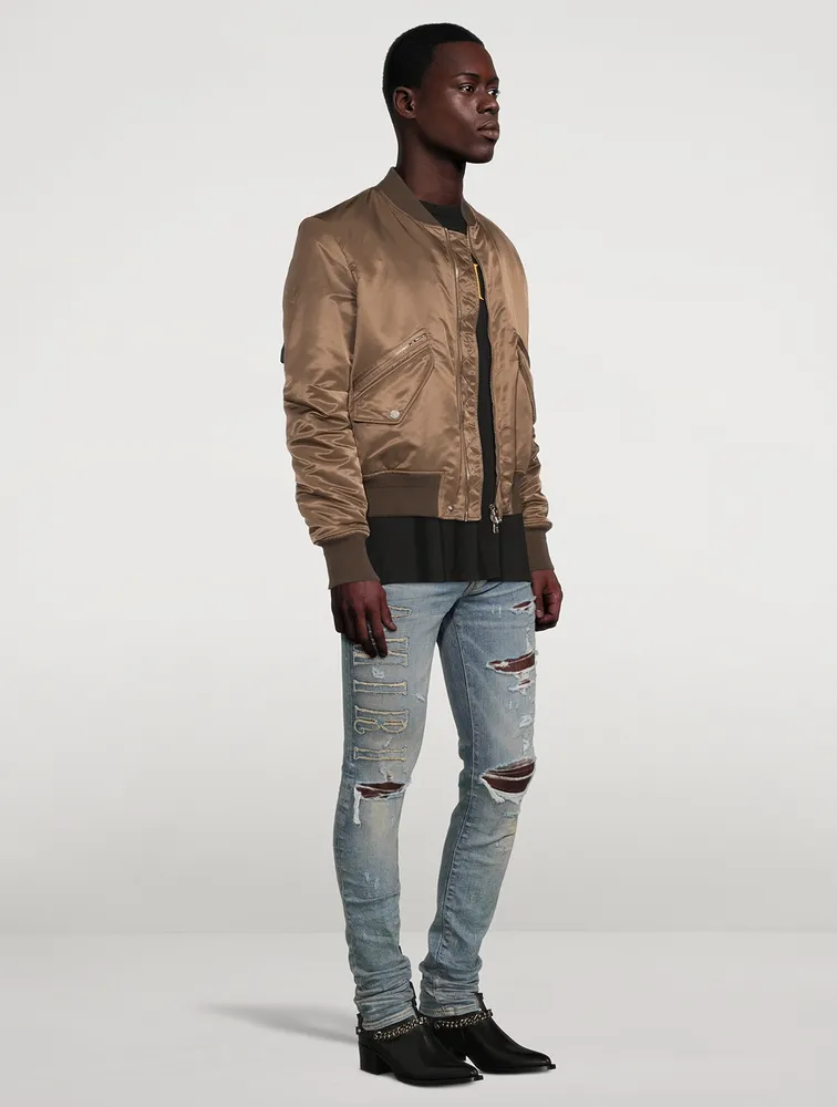 Silk Nylon Bomber Jacket