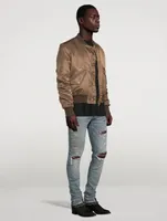 Silk Nylon Bomber Jacket