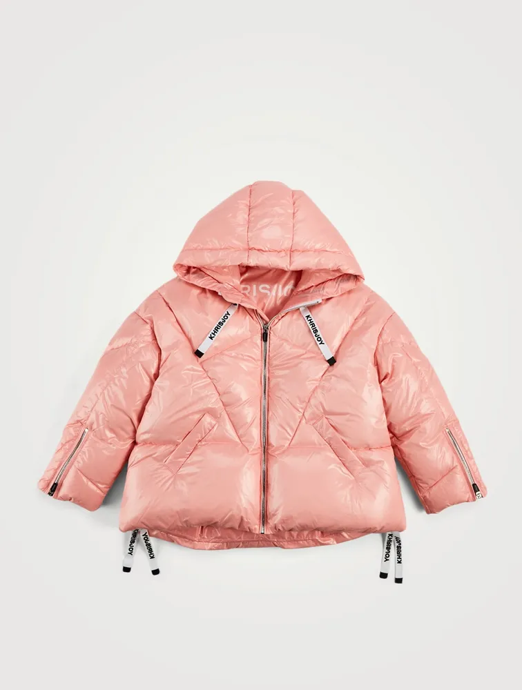 Kids Shiny Oversized Down Puffer Jacket