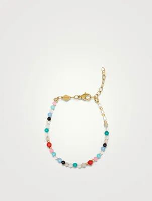 Mini Multicolour Beaded Bracelet With Pearl