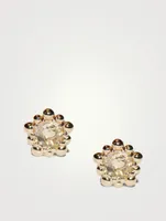 Micro Dew Drop 14K Gold Stud Earrings With White Topaz