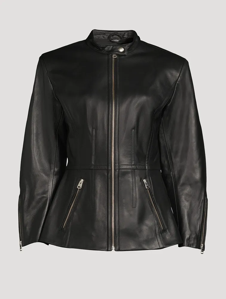 Emely Leather Fitted Jacket