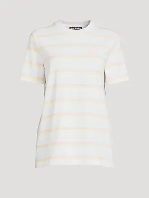 Cotton Stretch T-Shirt Striped Print