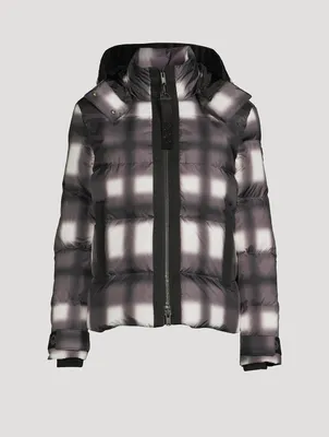 Thudaka Down Puffer Jacket Plaid Print