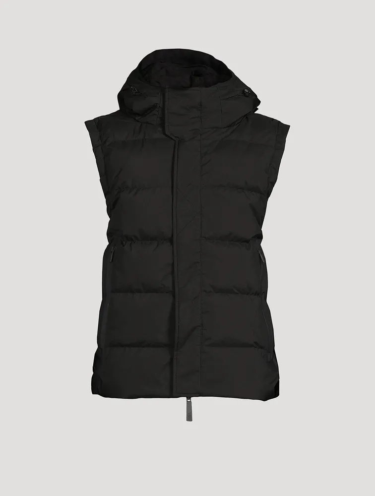 Lang Down Puffer Vest With Hood