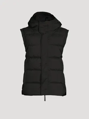Lang Down Puffer Vest With Hood