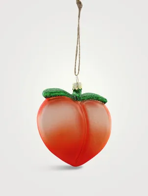 Peach Emoji Glass Ornament