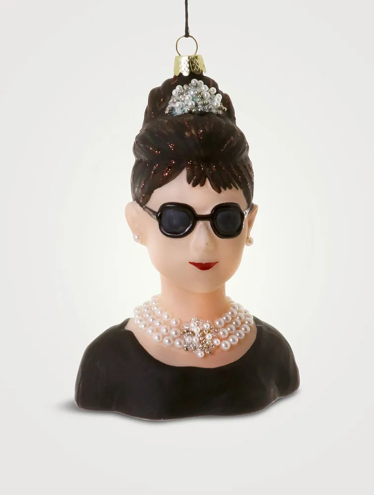 Audrey Hepburn Glass Ornament