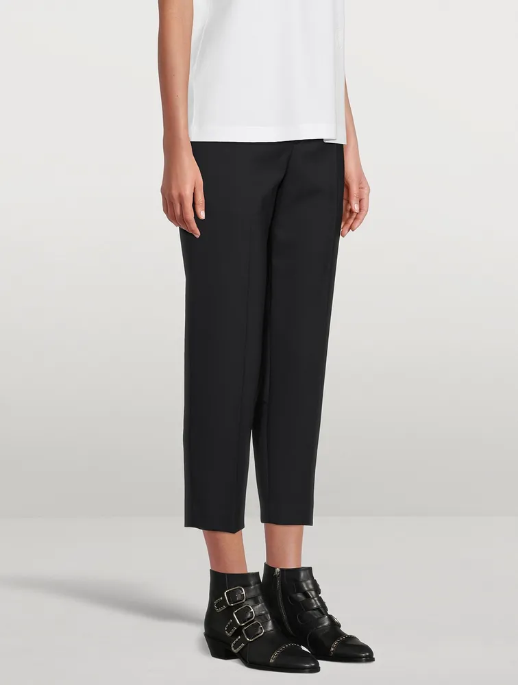 Cropped Stretch-Wool Trousers