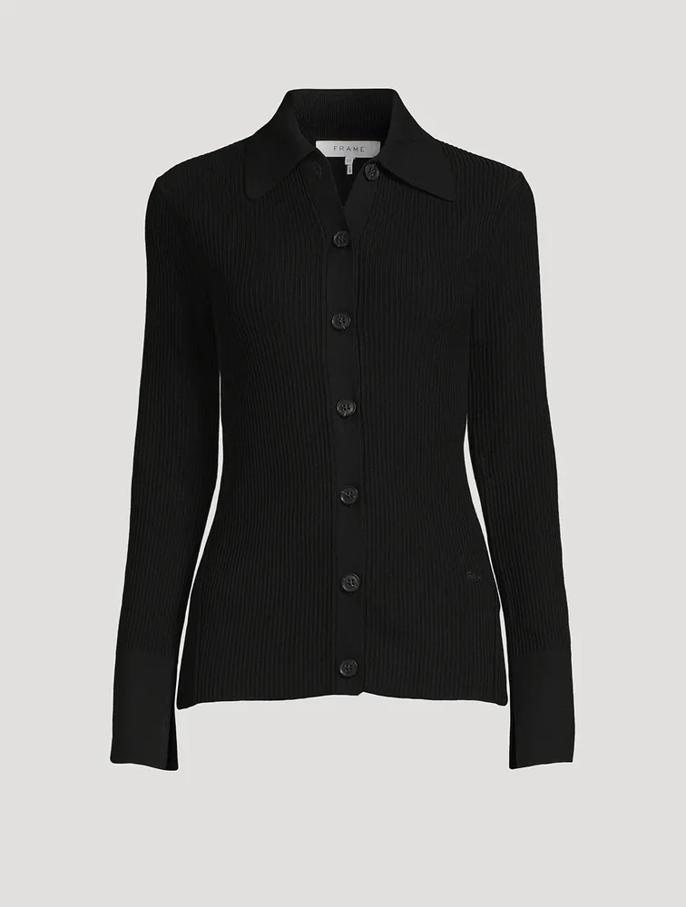 Slim-Fit Ribbed Cardigan