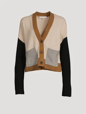 Colourblock Recycled Cashmere And Wool Cardigan