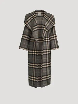 Signature Doublé Wool Coat Check Print
