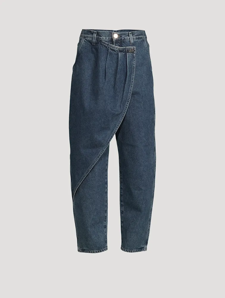 The Pleat Wrap High-Waisted Jeans