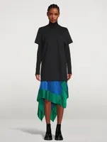 Satin And Jersey T-Shirt Dress