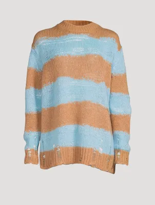 Distressed Striped Sweater