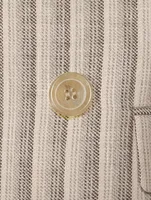 Double-Breasted Blazer Stripe Print