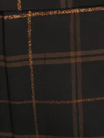 Bootcut Trousers Plaid Print