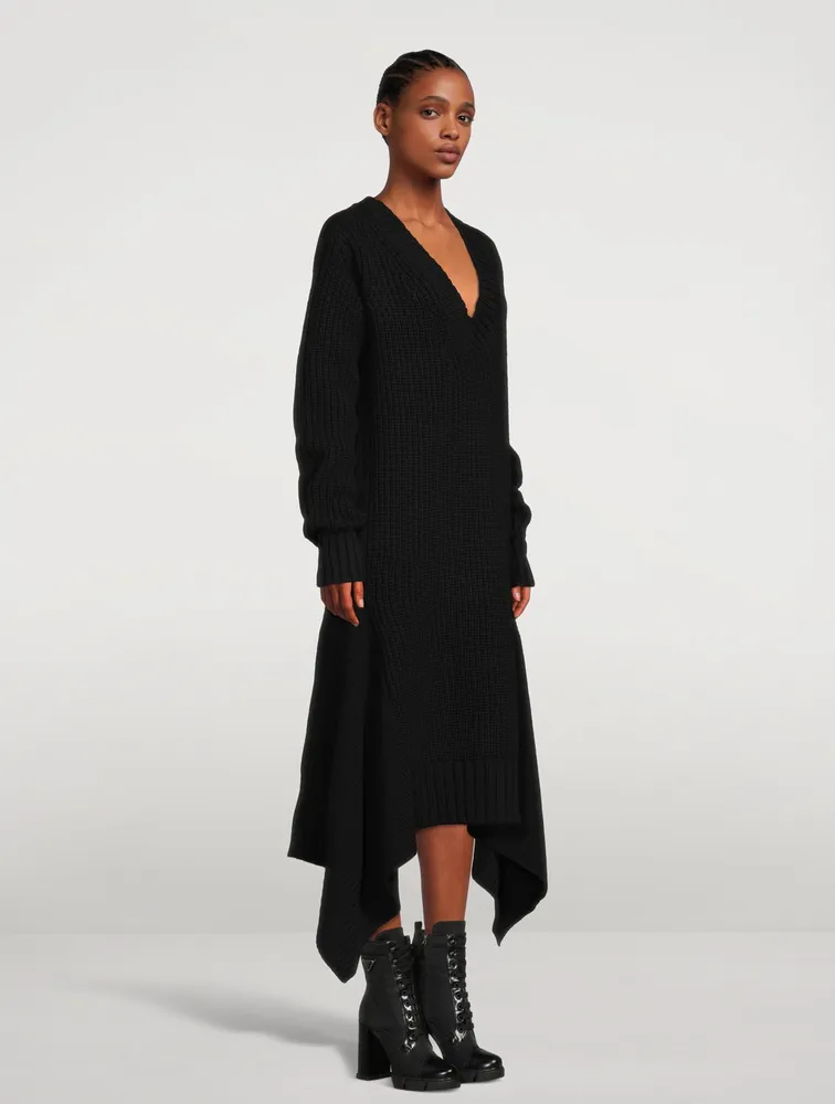 Wool Knit Midi Dress