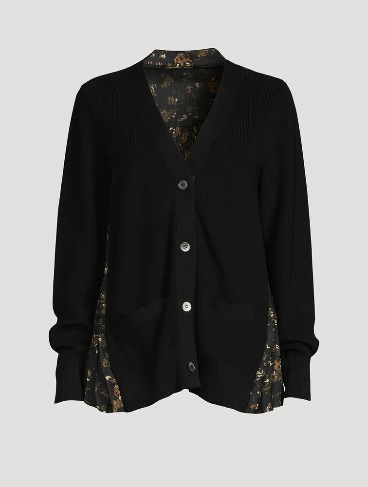 Cotton Cardigan With Pleated Back