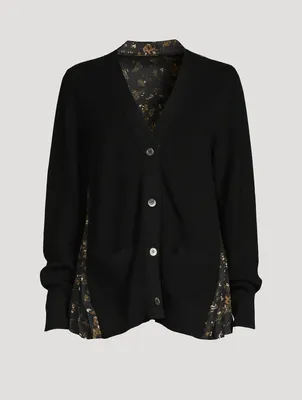 Cotton Cardigan With Pleated Back