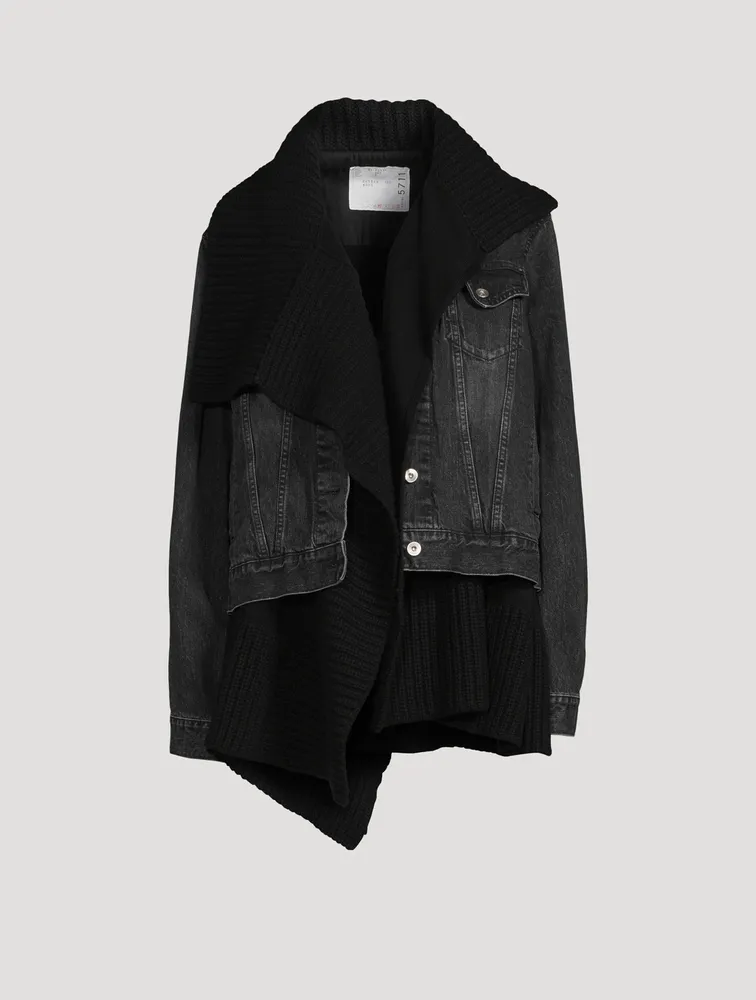 Denim Knit Blouson Jacket