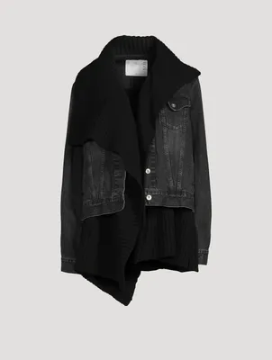 Denim Knit Blouson Jacket
