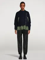 Twill Mix 2-In-1 Cardigan Bomber Jacket