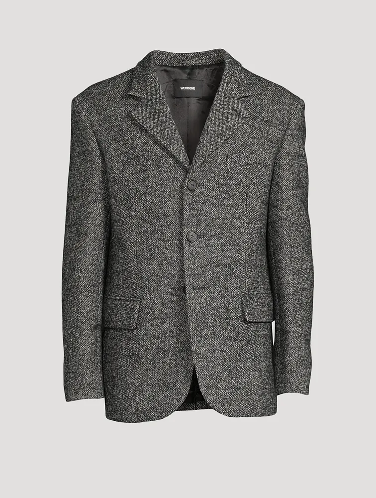 Wool-Blend Three-Button Suit Jacket