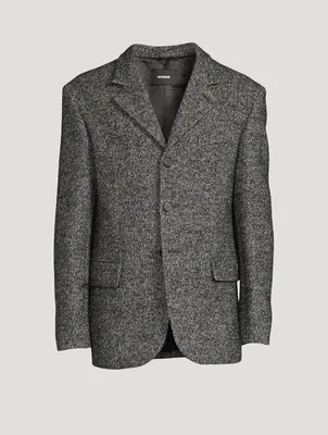 Wool-Blend Three-Button Suit Jacket