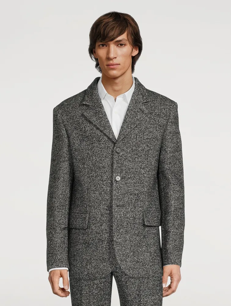 Wool-Blend Three-Button Suit Jacket