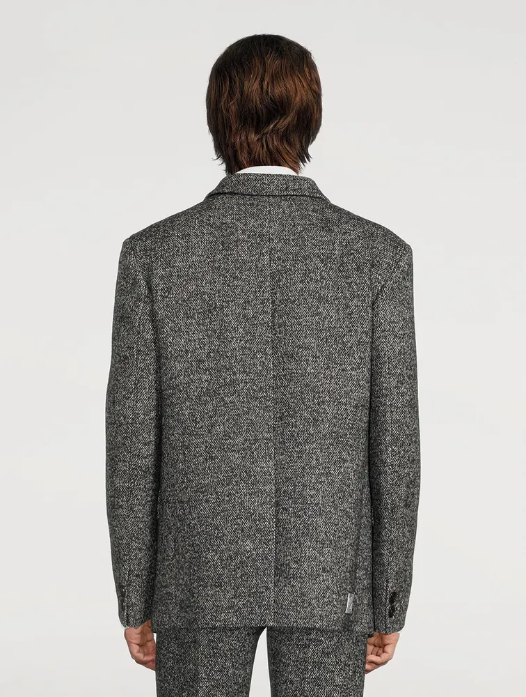 Wool-Blend Three-Button Suit Jacket