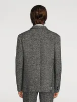 Wool-Blend Three-Button Suit Jacket