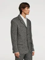 Wool-Blend Three-Button Suit Jacket